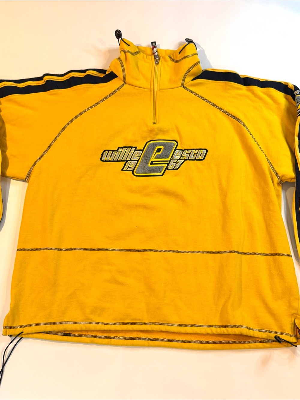 Vintage 90s Willie Esco 1/4 Zip Pullover Sweater Yellow Size XXL